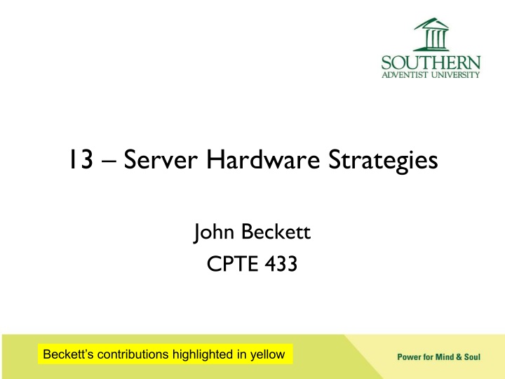 Strategies for Efficient Server Hardware Management