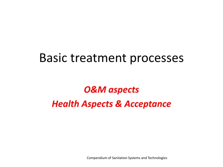 O&M Aspects and Health Considerations in Sanitation Systems