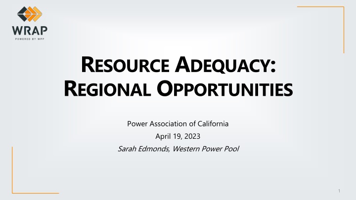 Western Resource Adequacy Program (WRAP) Overview