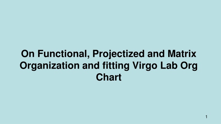 Organizational Structures and Project Management
