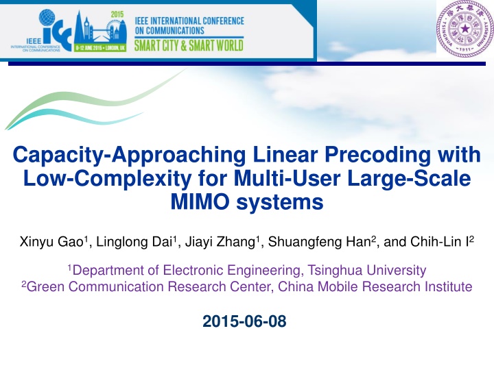 capacity approaching linear precoding with n.w
