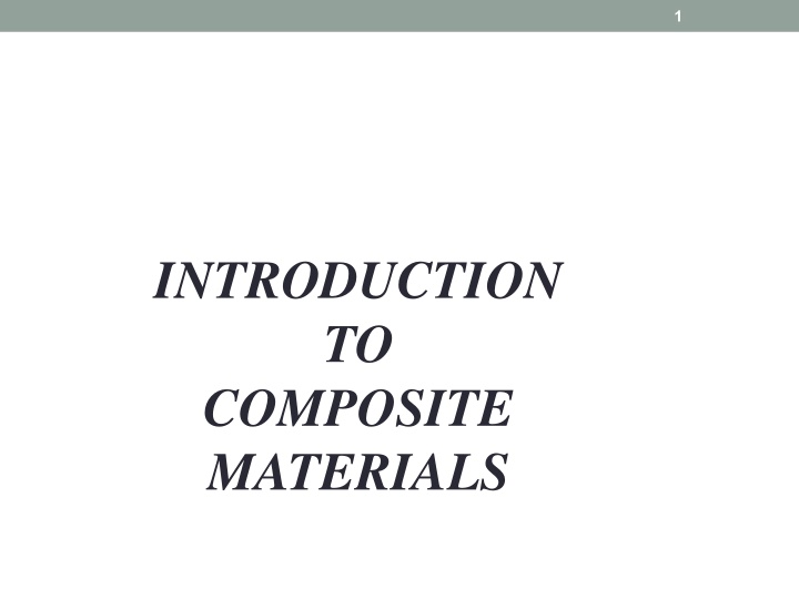 Introduction to Composite Materials