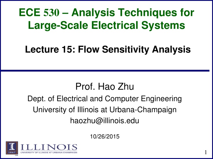 Flow Sensitivity Analysis Techniques for Large-Scale Electrical Systems