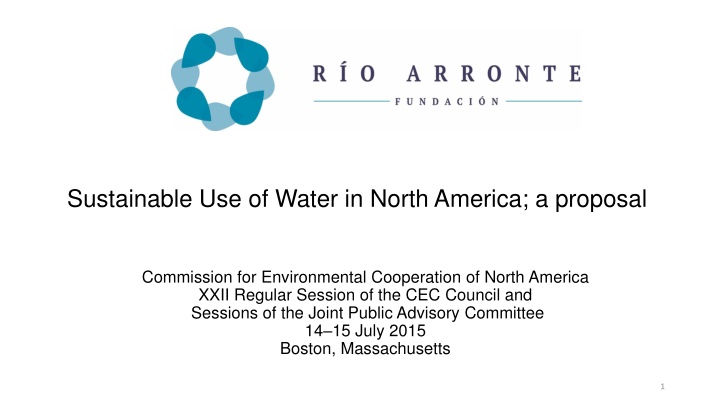 Proposal for Sustainable Water Use in North America