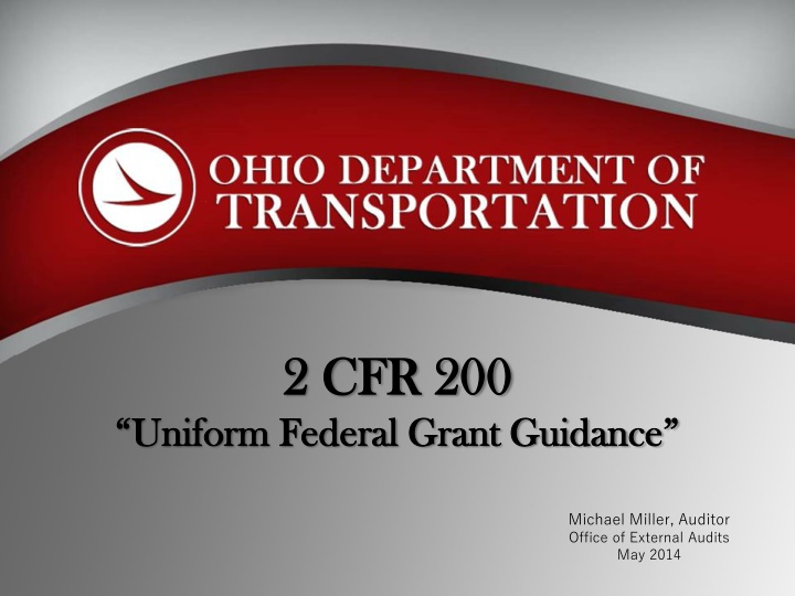 Uniform Federal Grant Guidance Reform