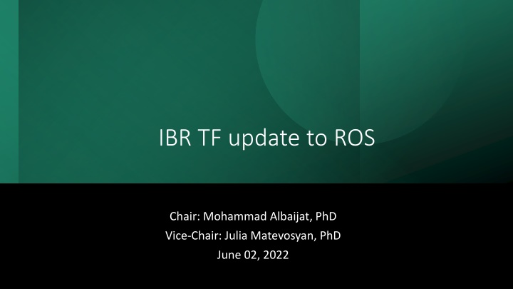 Update on IBR Task Force Meetings and Odessa Disturbance
