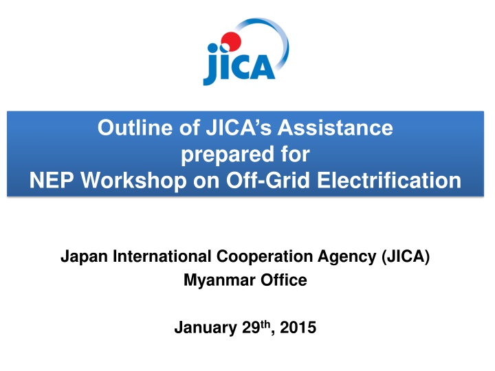 JICA's Assistance for Off-Grid Electrification