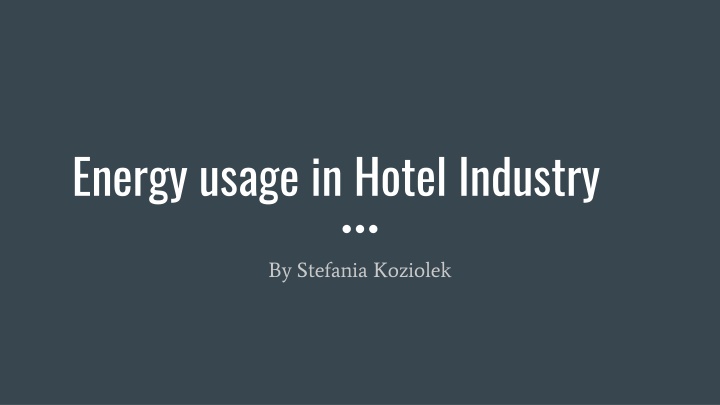 energy usage in hotel industry n.w