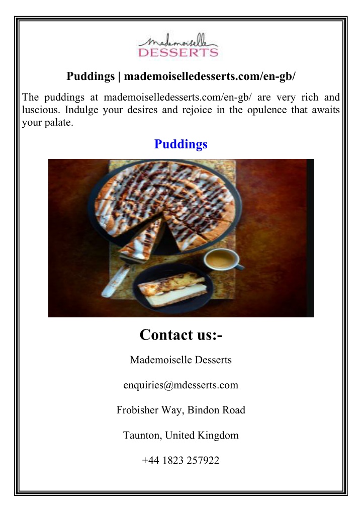 puddings mademoiselledesserts com en gb n.w