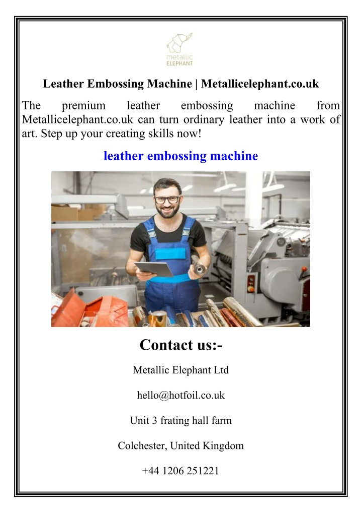 leather embossing machine metallicelephant co uk n.w