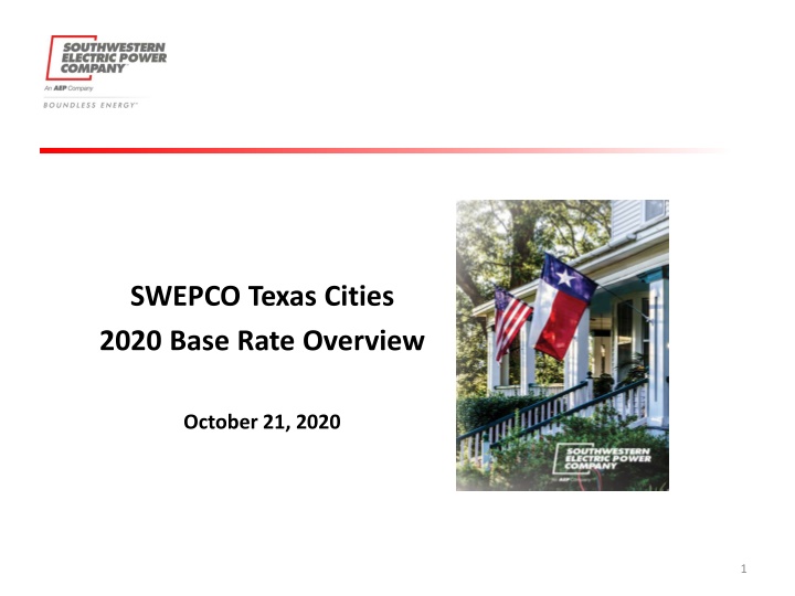 SWEPCO Texas Cities 2020 Base Rate Overview