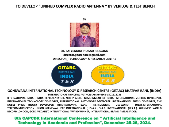 to develop unified complex radio antenna n.w