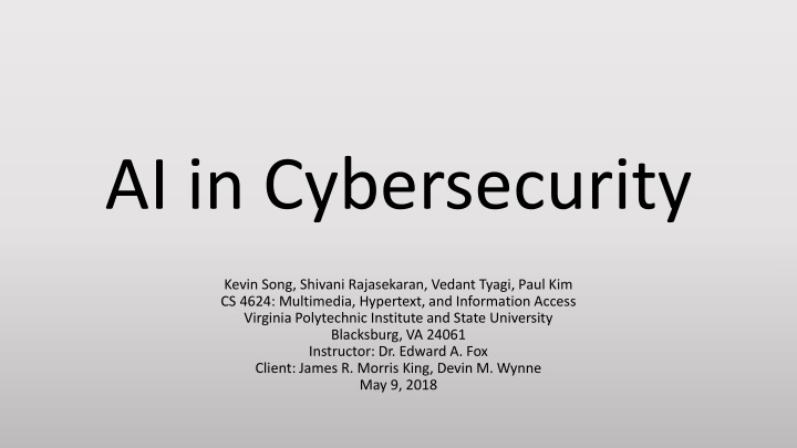 AI in Cybersecurity Project Overview