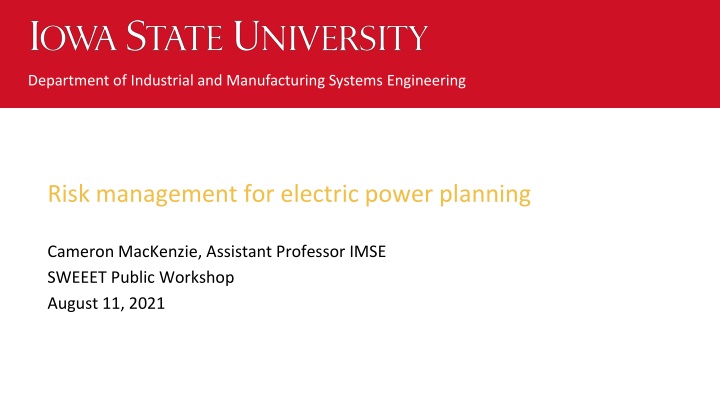 department of industrial and manufacturing n.w