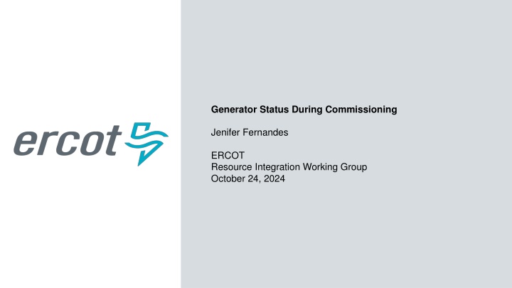 generator status during commissioning n.w