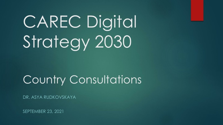 CAREC Digital Strategy 2030 Vision and Mission