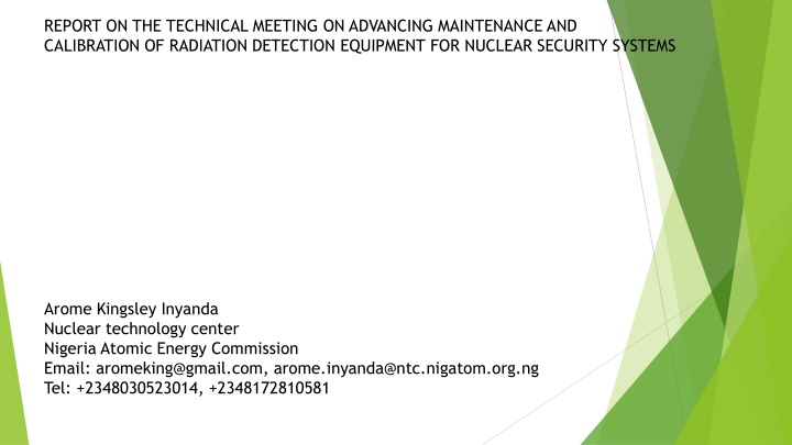 report on the technical meeting on advancing n.w