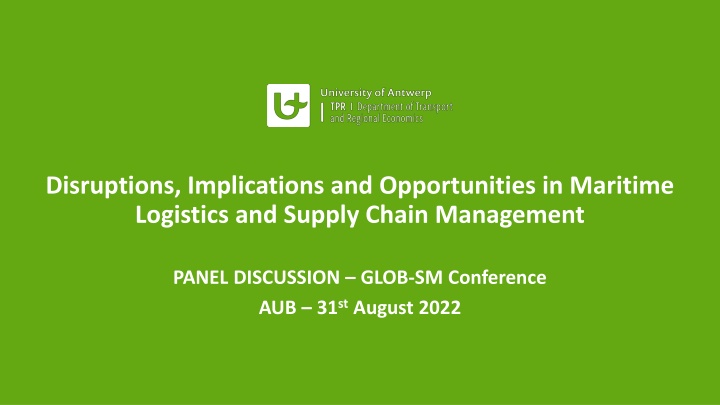 Challenges and Opportunities in Maritime Logistics & Supply Chain Management