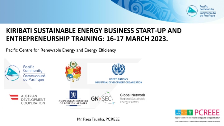 Kiribati Sustainable Energy Business Start-Up Training