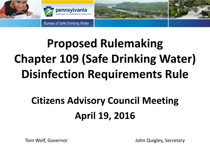 proposed rulemaking chapter 109 safe drinking n.w