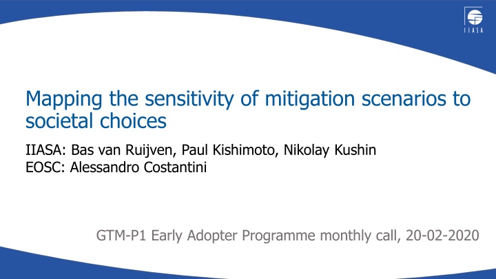mapping the sensitivity of mitigation scenarios n.w