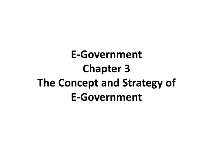 e government chapter 3 the concept and strategy n.w