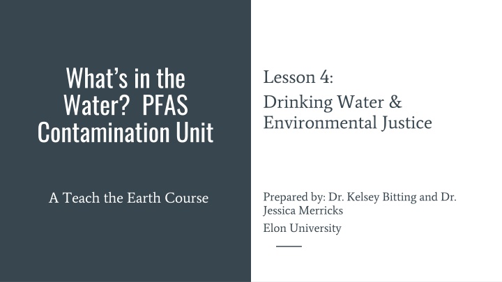 what s in the water pfas contamination unit n.w