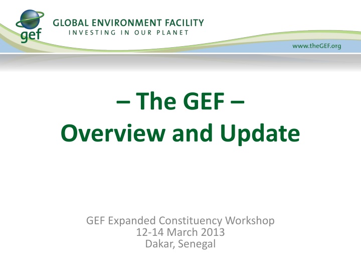 the gef overview and update n.w