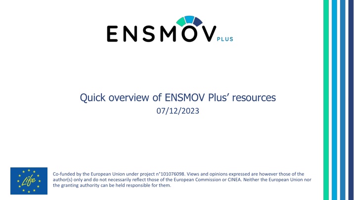 Overview of ENSMOV Plus Resources Co-funded by the European Union