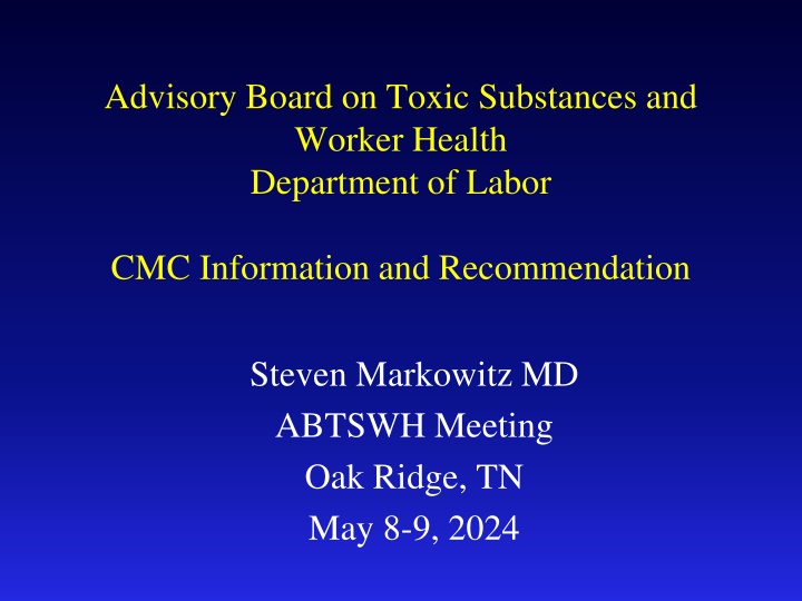 advisory board on toxic substances and worker n.w