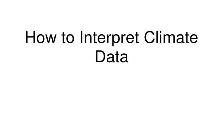 how to interpret climate data n.w