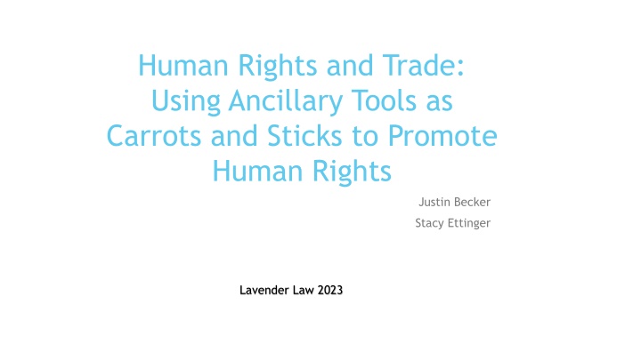 human rights and trade using ancillary tools n.w