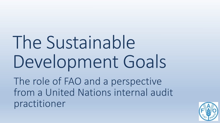 the sustainable development goals the role n.w