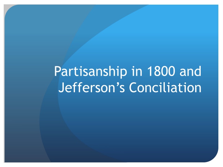 partisanship in 1800 and jefferson s conciliation n.w