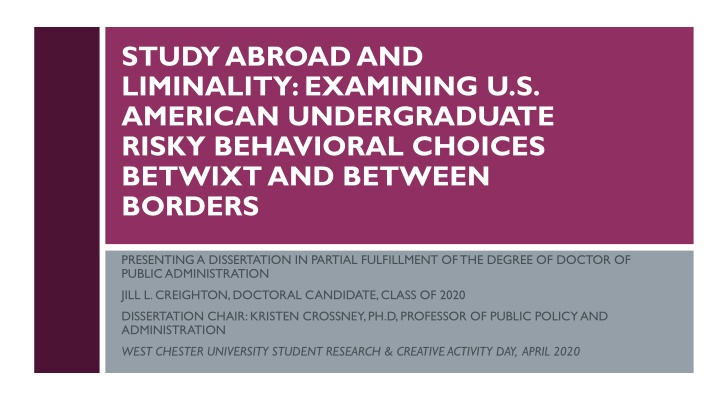 U.S. American Undergraduate Risky Behavioral Choices
