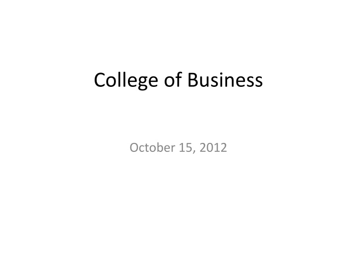 college of business n.w