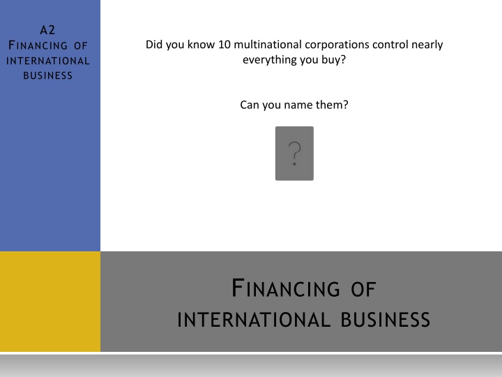 Methods of Financing International Trade