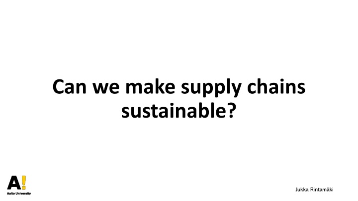 can we make supply chains sustainable n.w