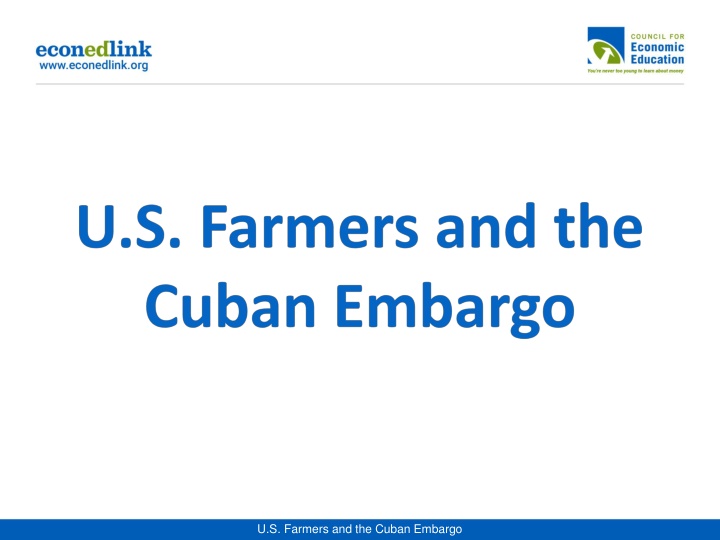 u s farmers and the cuban embargo n.w