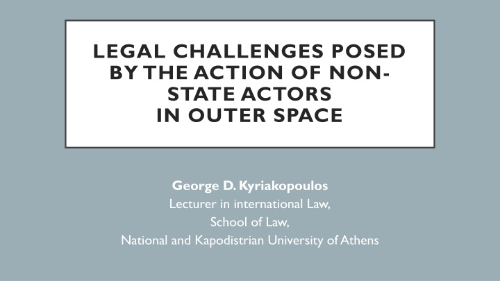 legal challenges posed by the action of non state n.w