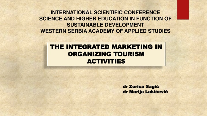 Integrated Marketing in Tourism Industry for Sustainable Development
