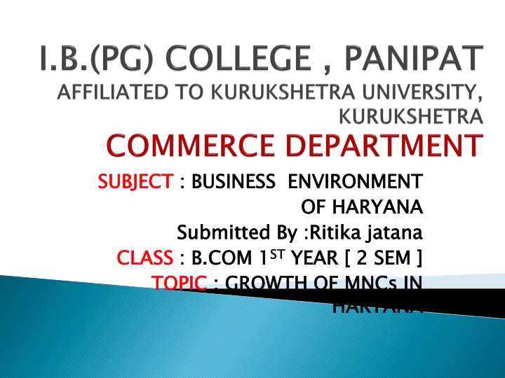 Impact of MNCs on Haryana's Economic Landscape