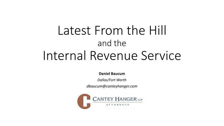 Latest Updates on Federal Tax Developments