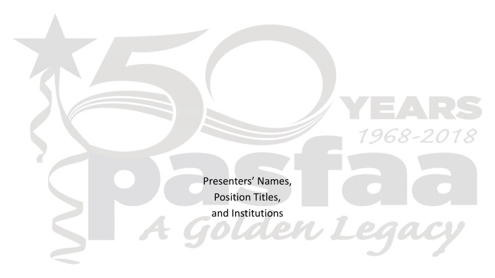 presenters names position titles and institutions n.w