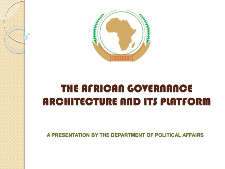 the african governance architecture n.w