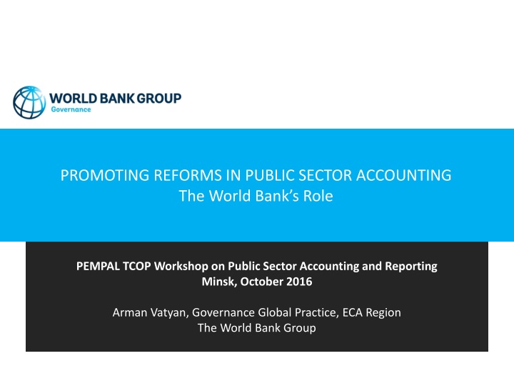 Promoting Reforms in Public Sector Accounting - The World Bank's Role