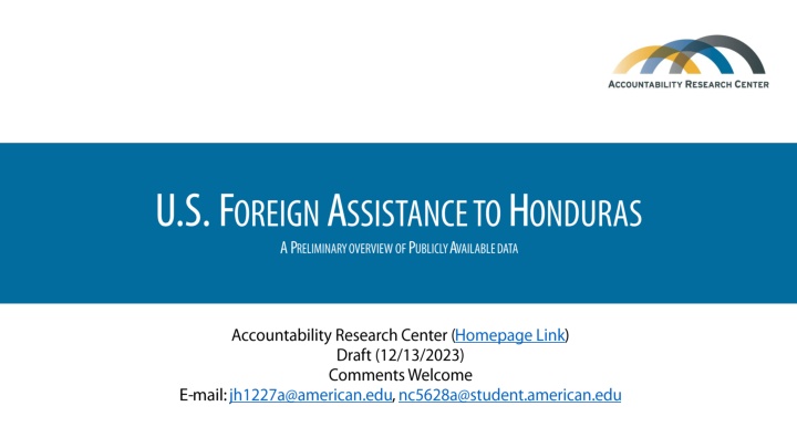 Analysis of U.S. Foreign Assistance to Honduras