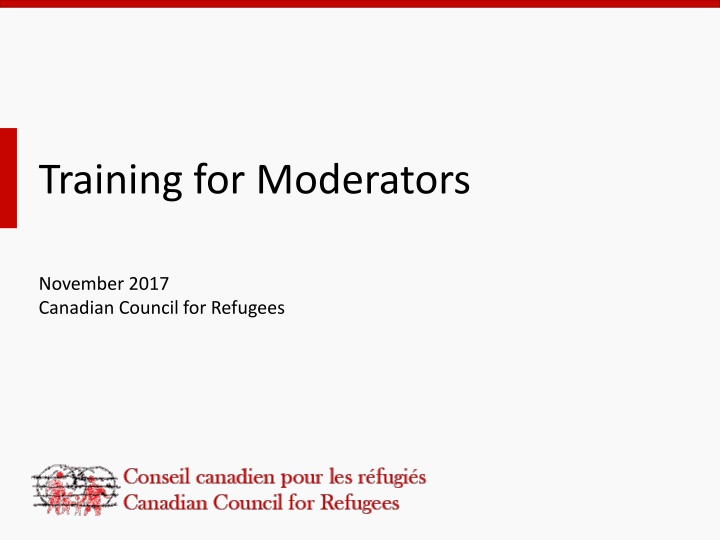 training for moderators n.w