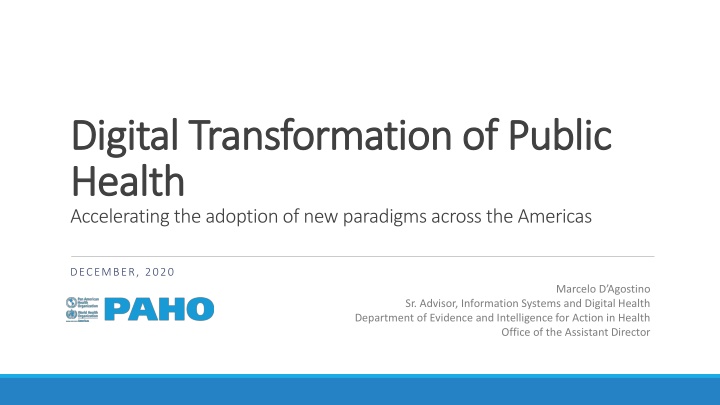 Accelerating Adoption of New Paradigms in Public Health