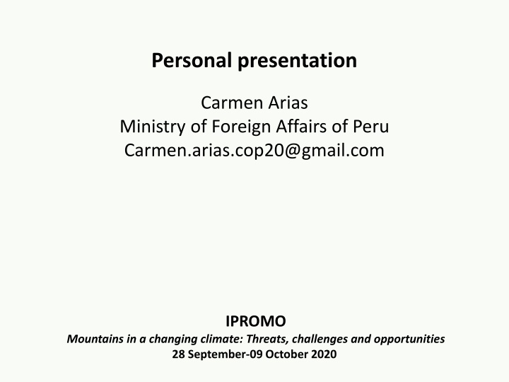 Mountains in a Changing Climate: Threats, Challenges, Opportunities